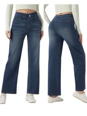 HALARA Flex Mid Rise Crossover Tummy Control Straight Leg Jeans NWT